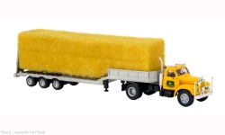 Brekina 85984 - H0 - Mack B 61 Tieflade-Sattelzug John Deere - gelb